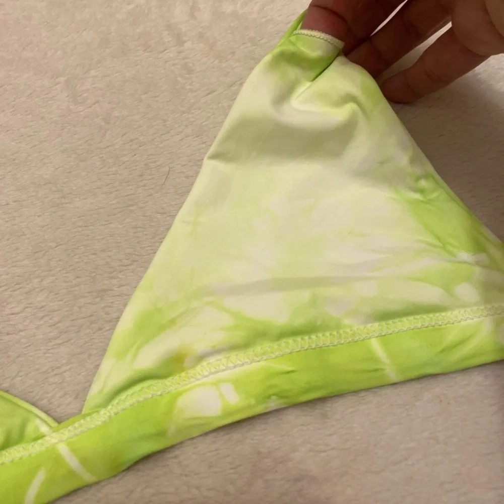 Chic Lime and White Tie Dye Bikini Set